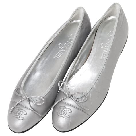 chanel ballet flats silver|vintage chanel ballet flats.